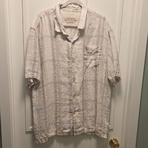 Tommy Bahama Light Linen Plaid Casual Shirt